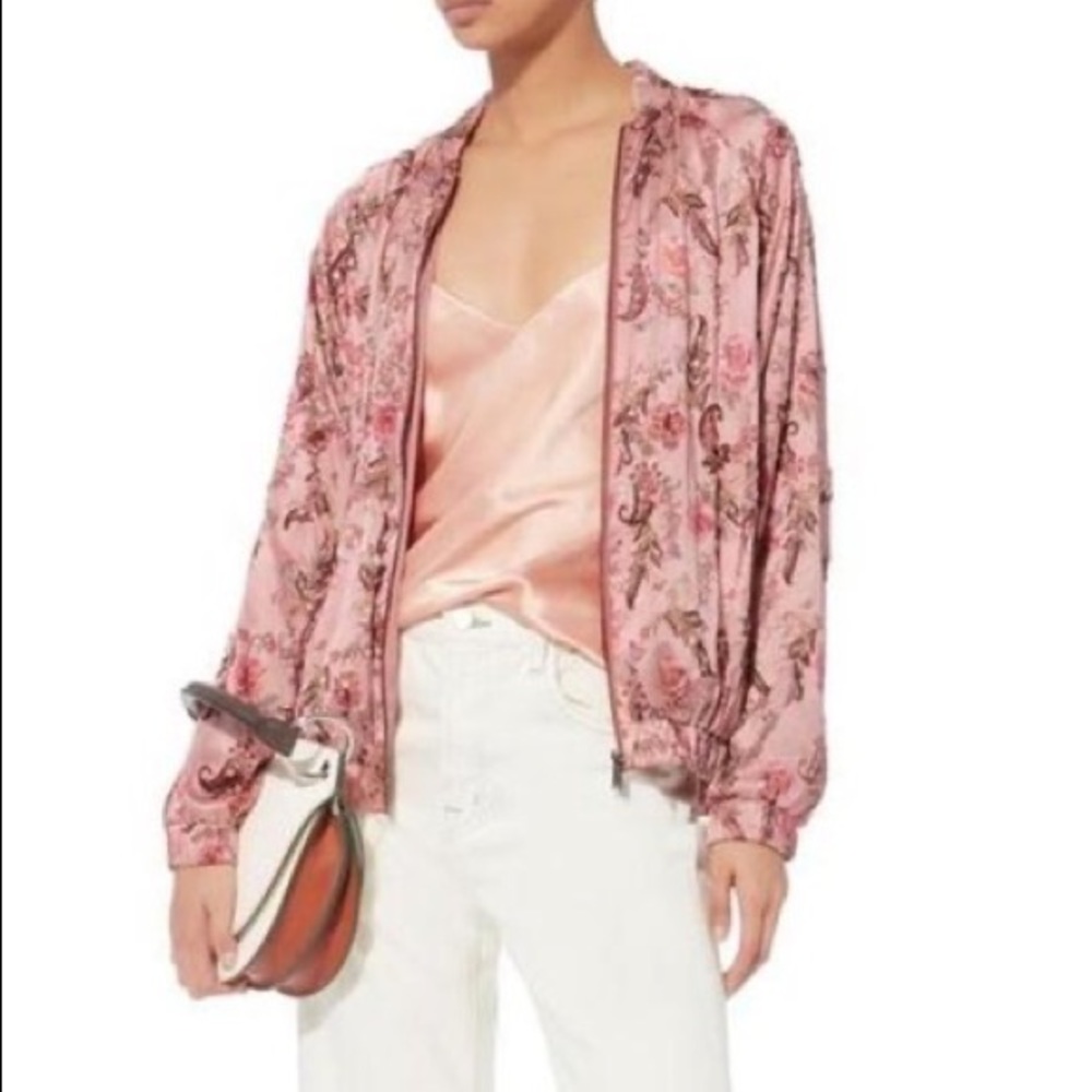 Like new Haute Hippie silk zip up jacket.